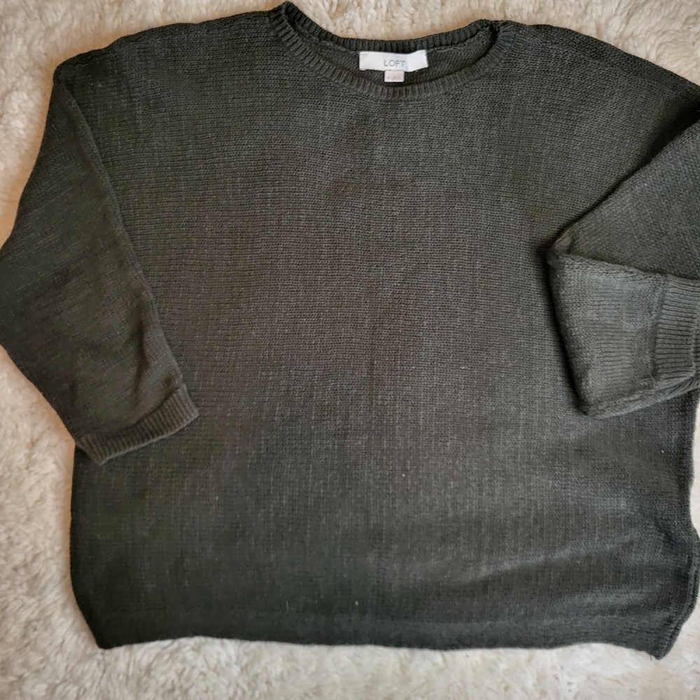 LOFT Dolman 3/4 Sleeve Crew Neck Sweater In XL! Worn Once!